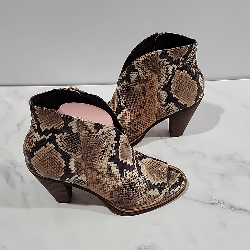 Jessica Simpson Snake Print Ankle Block Heel
